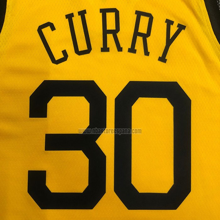 Camiseta Golden State Warriors Stephen Curry NO 30 Earned Amarillo